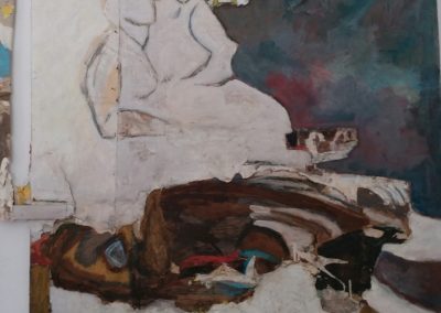 אובדן, קולאז על עץ, לילי קוזלובסקי, 1997